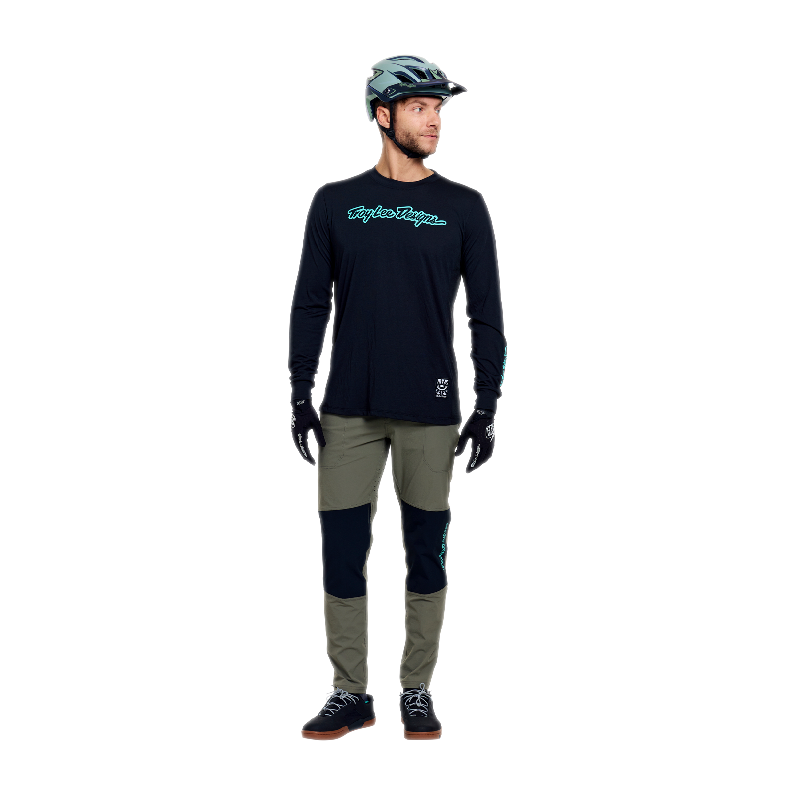 Skyline Ride LS Tee - Black / Real Teal - Large