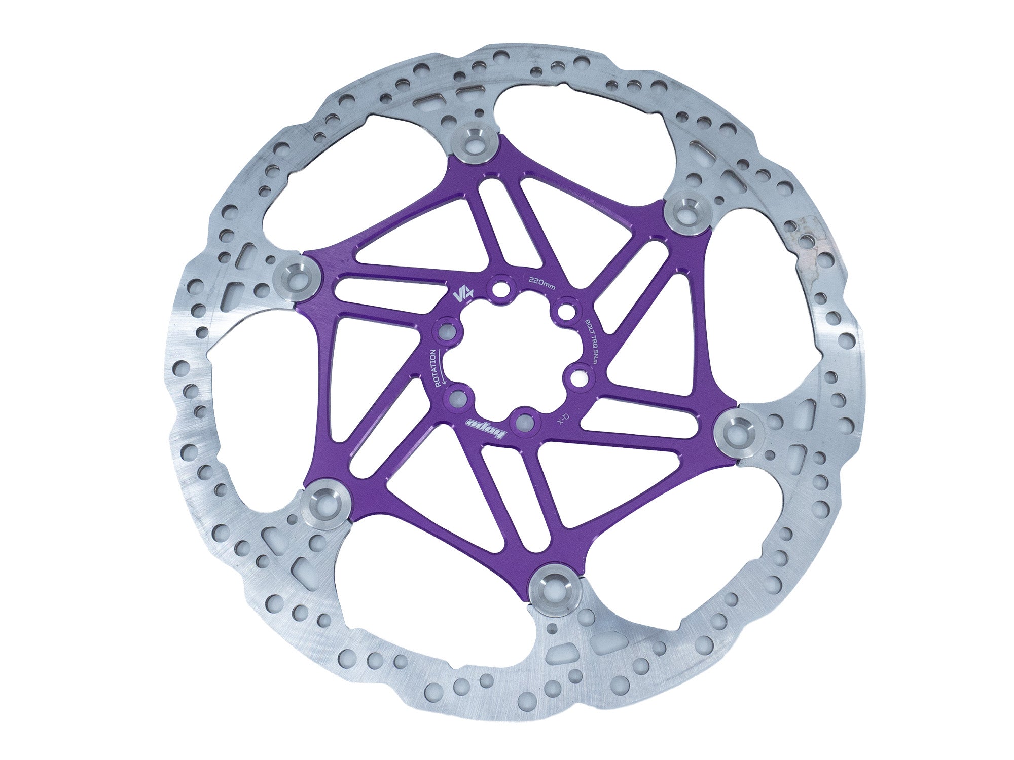 V4 Brakes Vented 6-Bolt Floating Rotor - Purple - 220mm - Fanatik Outlet
