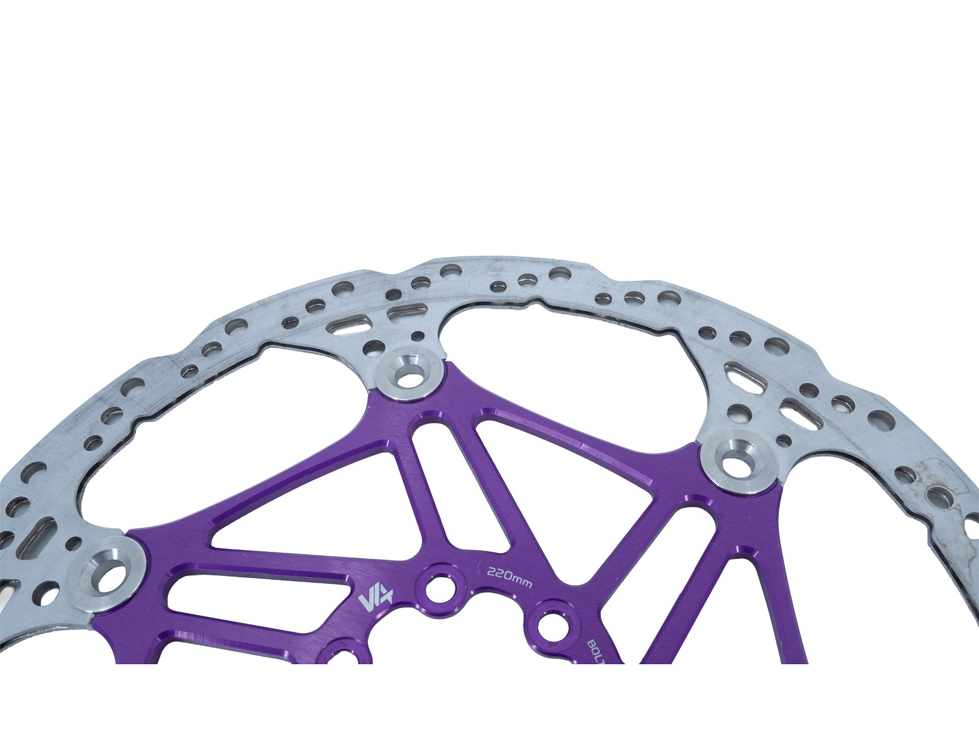 V4 Brakes Vented 6-Bolt Floating Rotor - Purple - 220mm - Fanatik Outlet