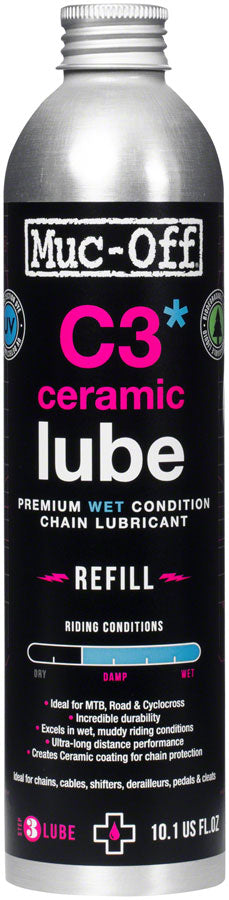 C3 Wet Ceramic Bike Chain Lube - 300ml Aluminum Refill Bottle