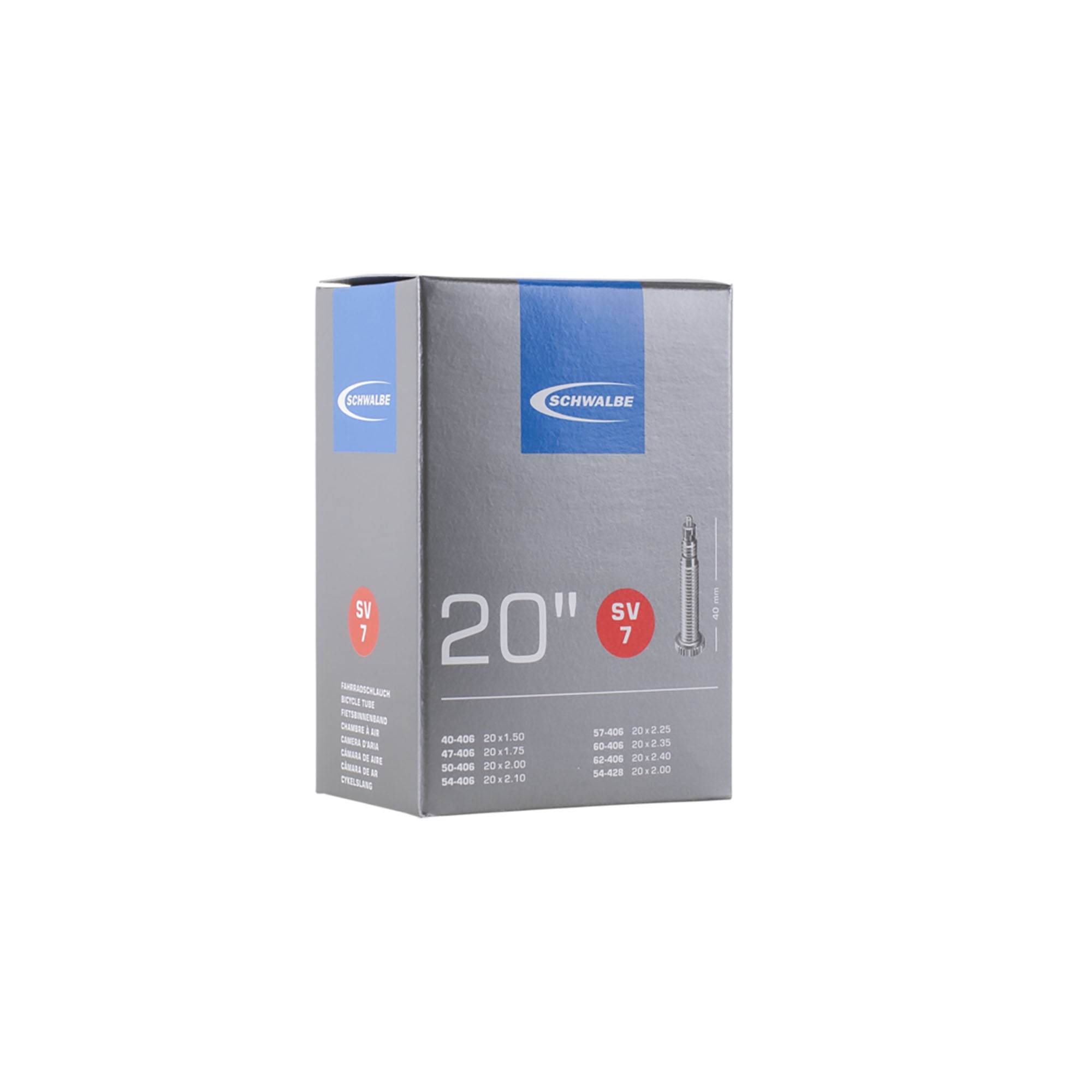 Standard Presta Valve Tube 20" x 1.5"-2.4"