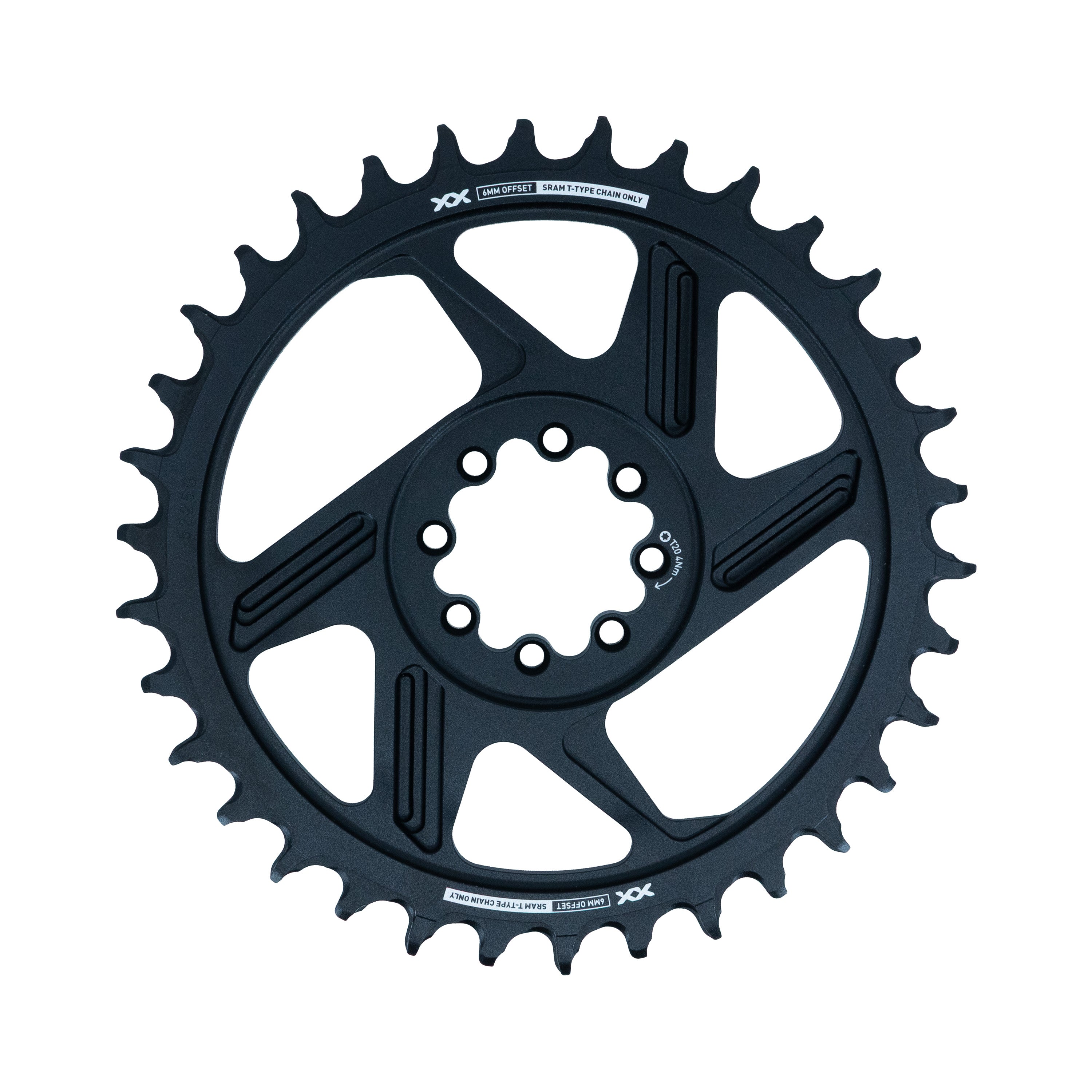 XX DH Transmission T-Type Chainring - DM 8-Bolt - 6mm Offset