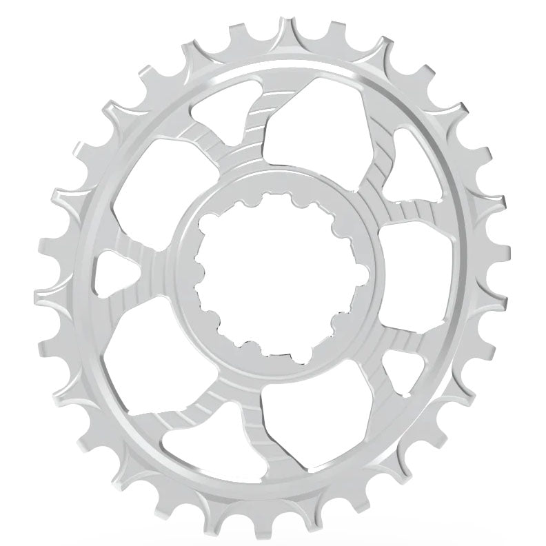 7075 Oval Chainring 3mm Offset 30T - Raw/Clear