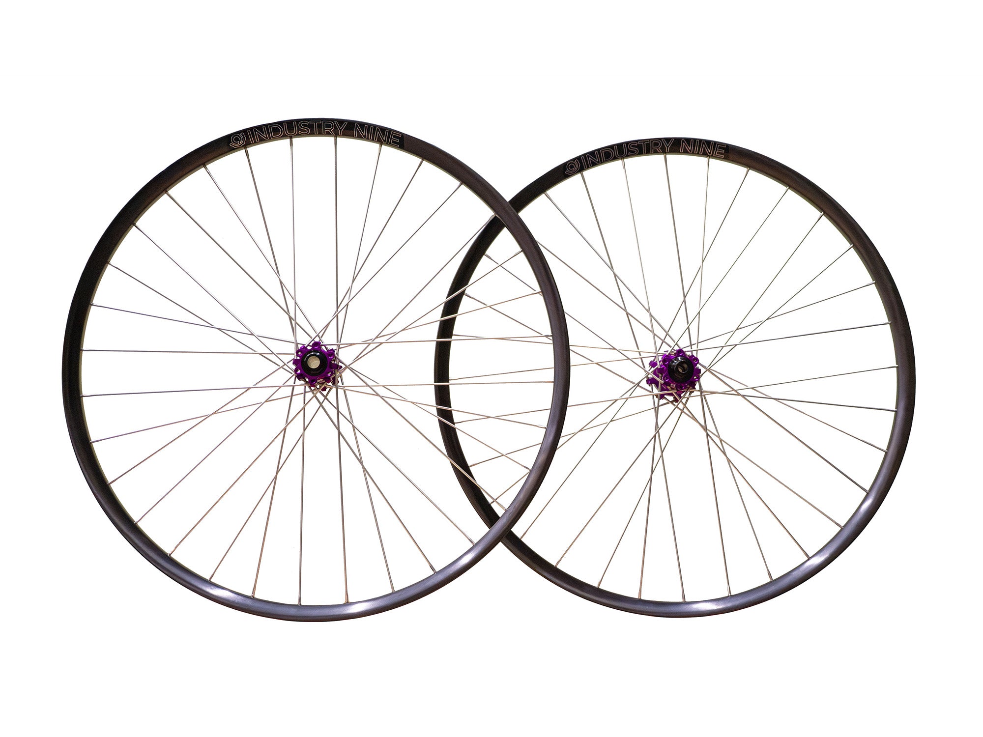 Prebuilt Industry Nine System TR300/TR290 Carbon 29" Boost Wheelset - Purple Hubs/Silver Spokes