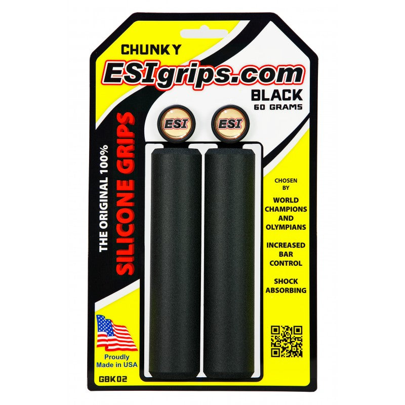 Poignées De Vélo ESI Chunky Silicone - Neuf Sous Emballage, Pour VTT Et Chemin - Confort Extra !