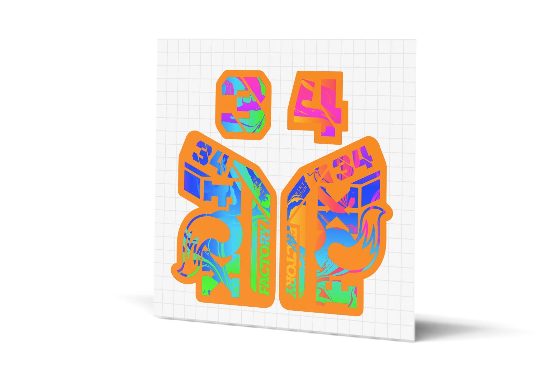 34 Factory Gloss Decals - Orange Lowers