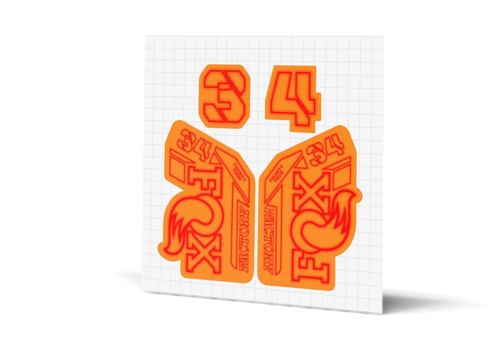 34 Factory Gloss Decals - Orange Lowers