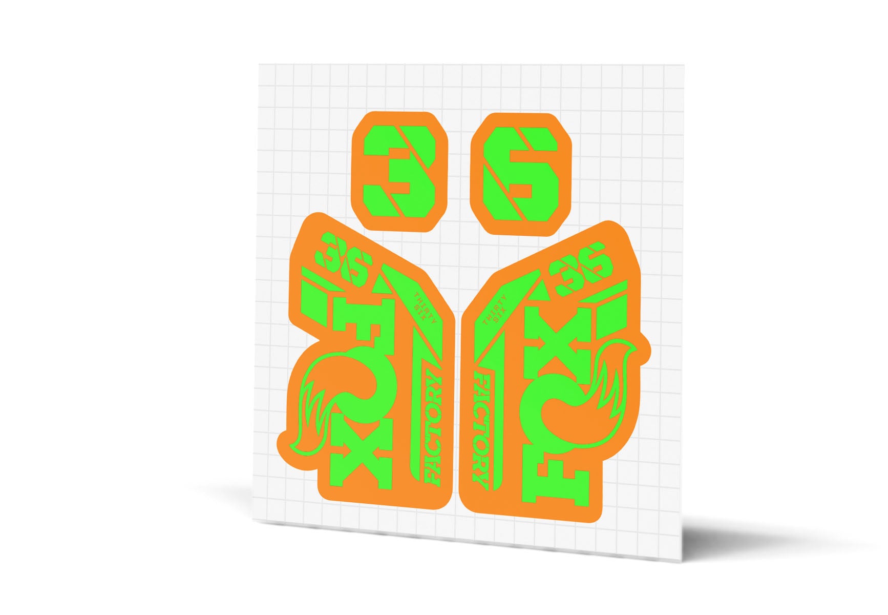 36 Factory Gloss Decals - Orange Lowers