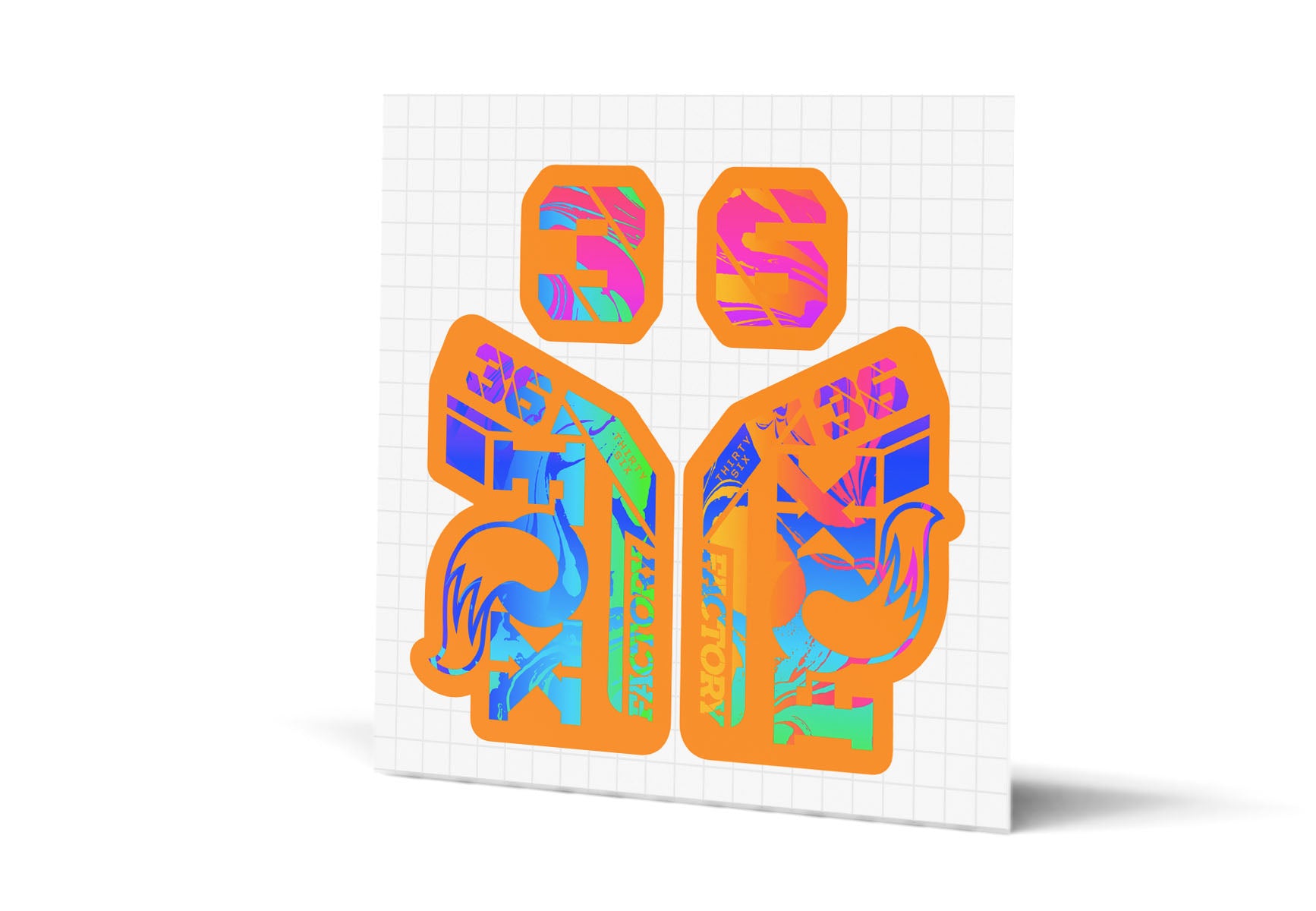 36 Factory Gloss Decals - Orange Lowers