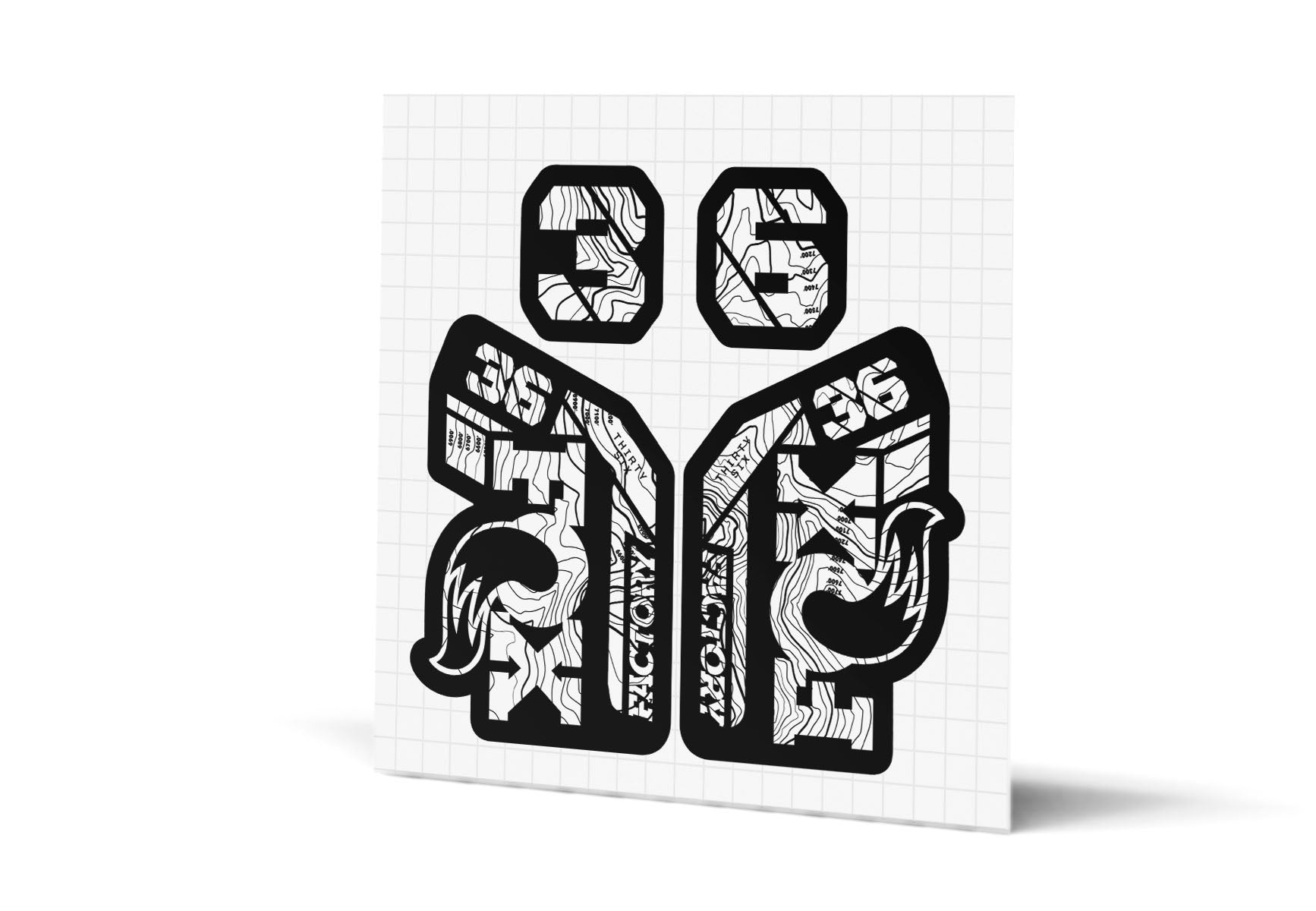 36 Factory Gloss Decals - Black Lowers