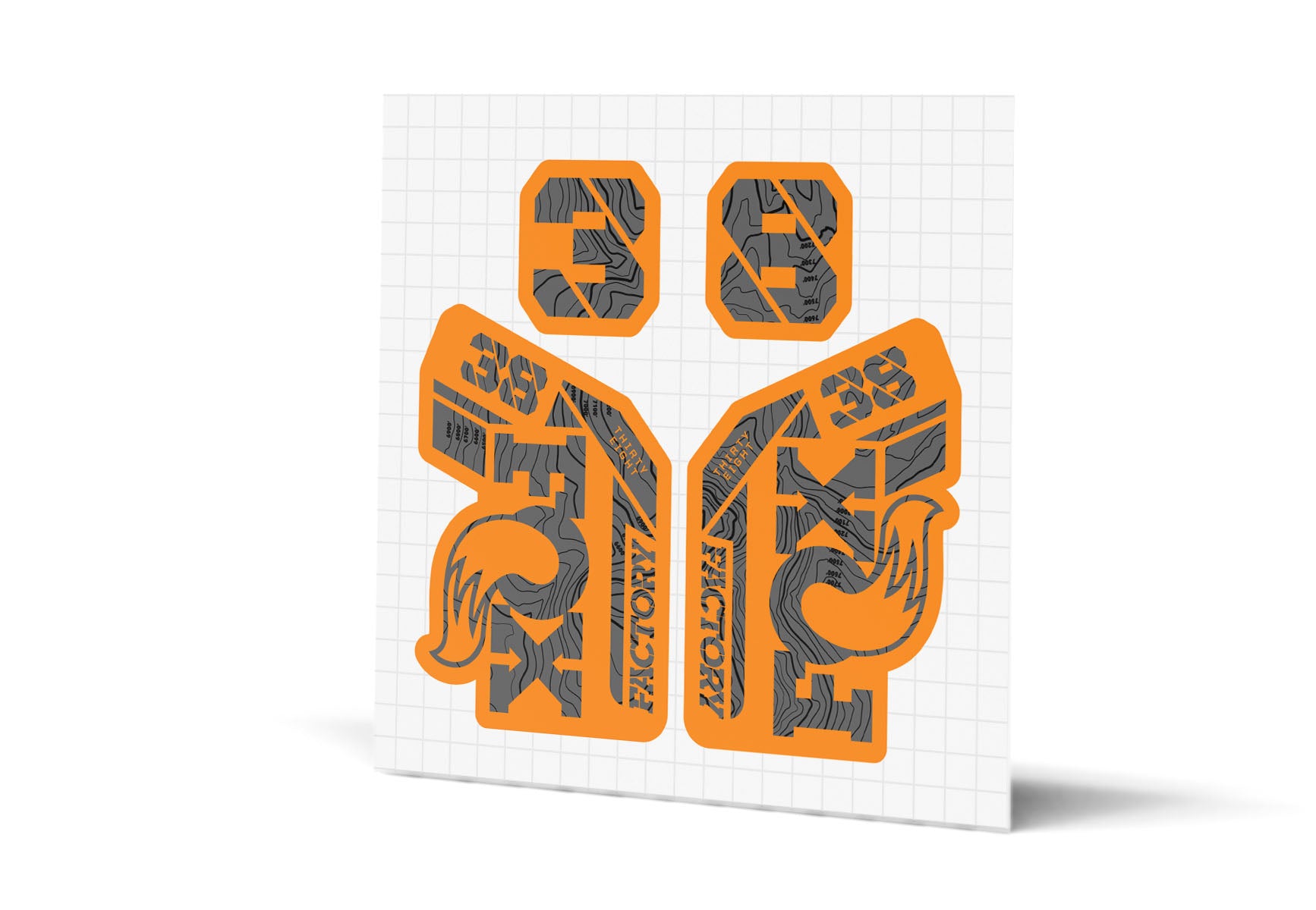 Fox Racing Shox 38 Factory Gloss Decals Orange Lowers Fanatik