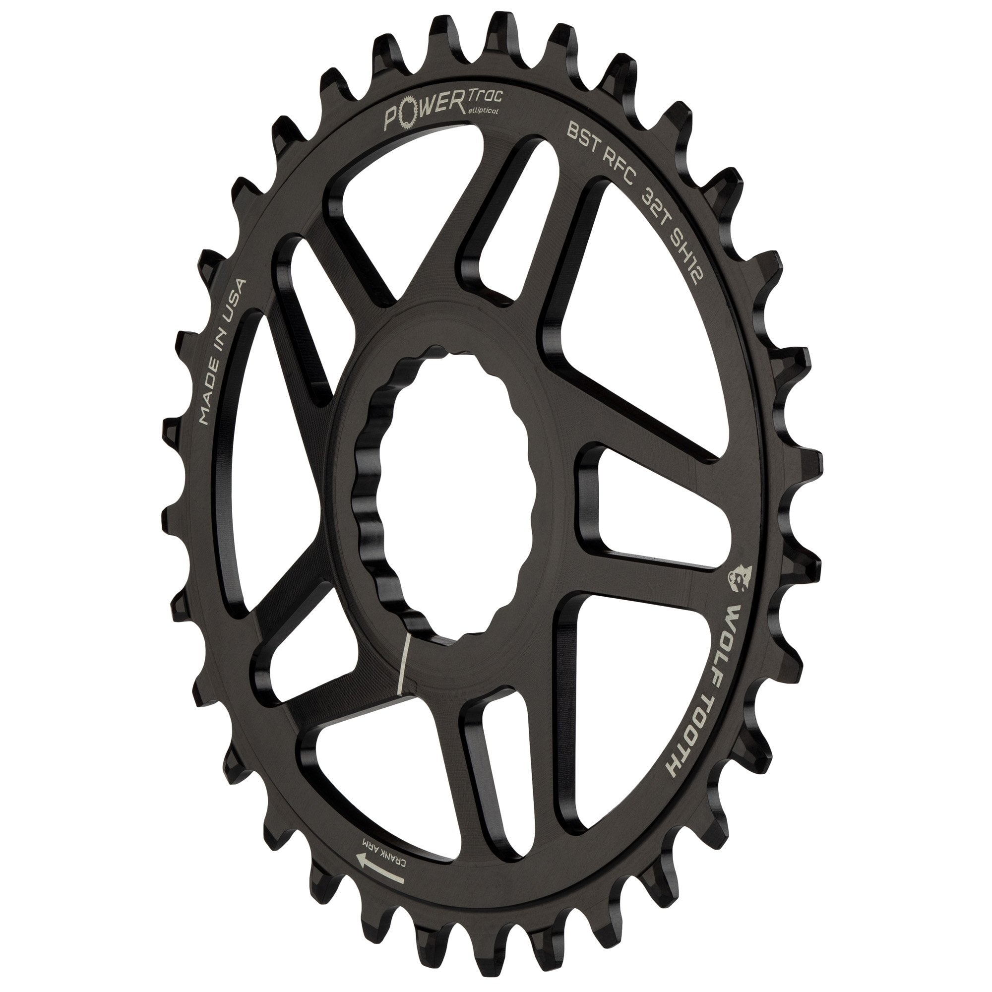 Powertrac Elliptical Chainring for Cinch DM / Shimano 12sp