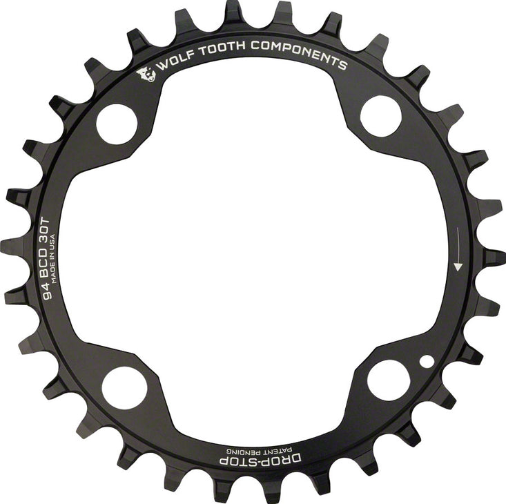 Drop-Stop Chainring: 30T,  94bcd, 4-Bolt