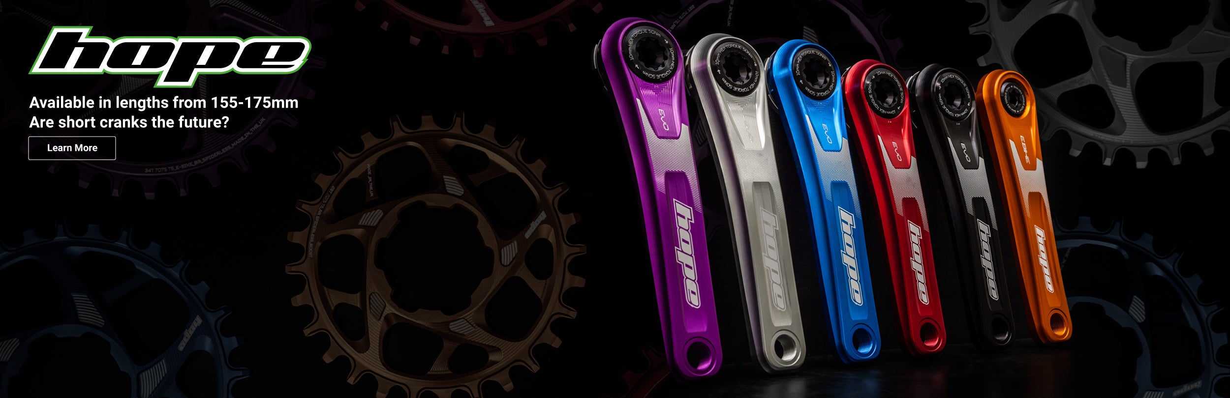 Learn about Hope's range of 155-175mm cranks