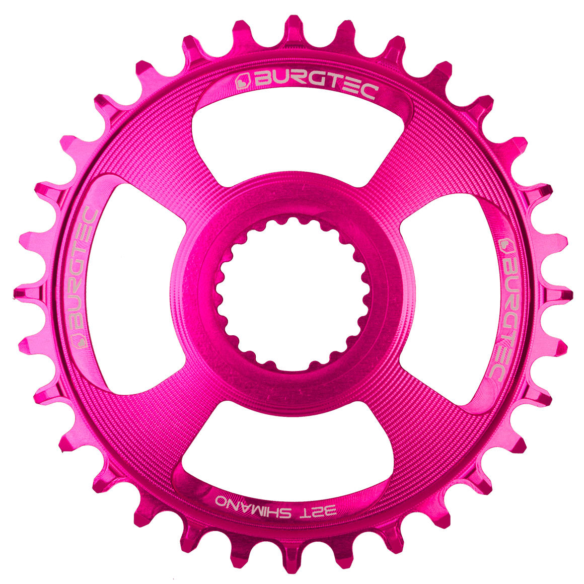 Burgtec Shimano Direct Mount Thick Thin Chainrings - 28T Pink