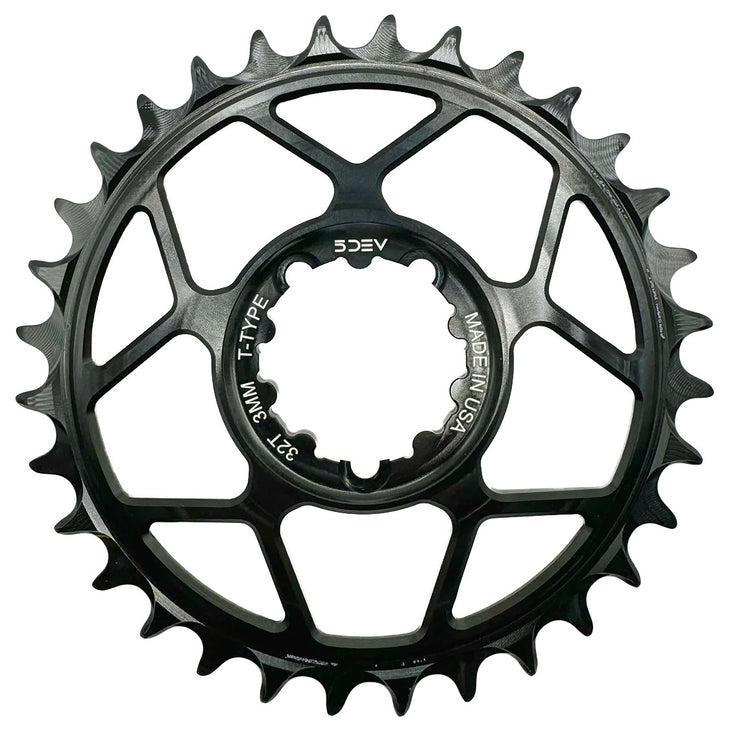T-Type 3-Bolt Chainring 3mm Offset 34T - Black
