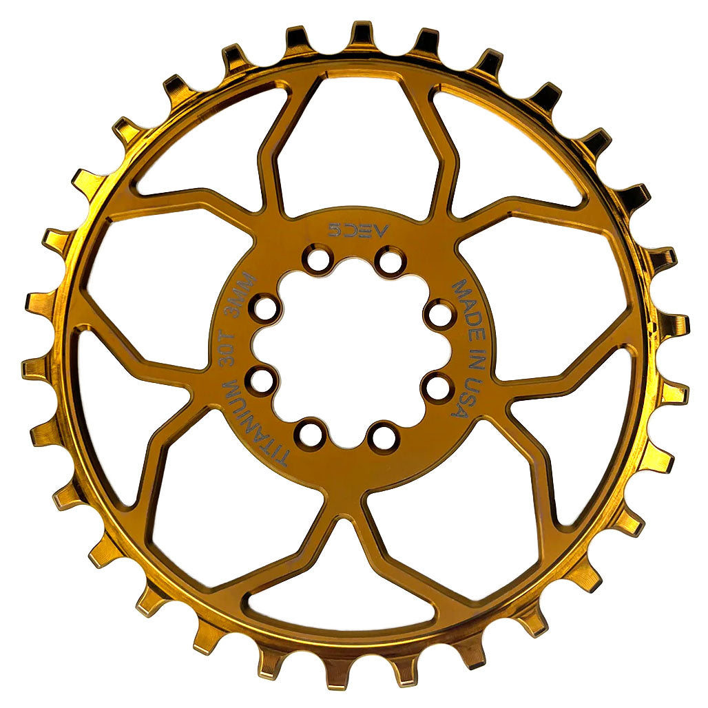 5Dev Titanium 8-Bolt Chainrings - 3mm Offset - 30T Bronze