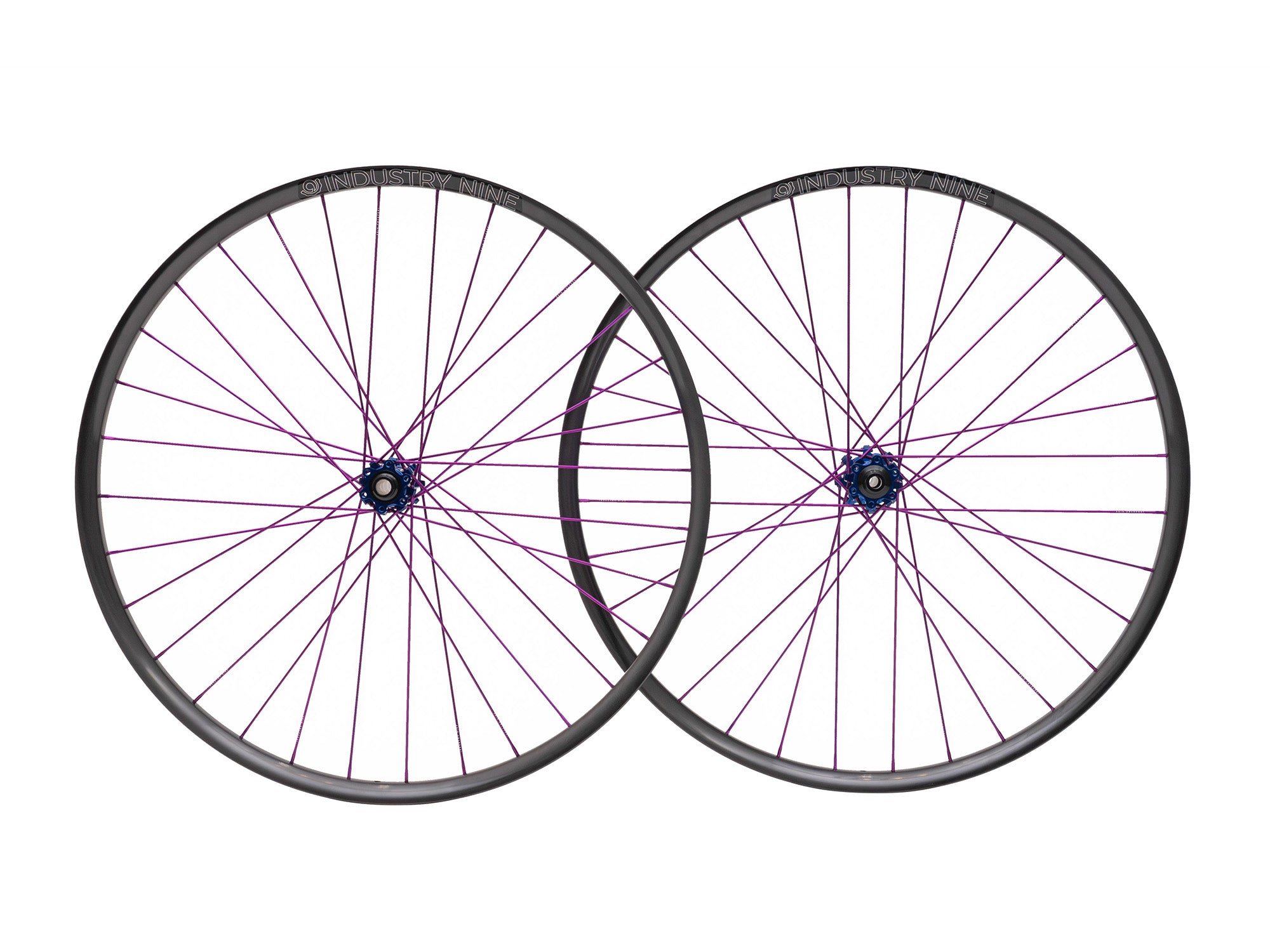 Prebuilt Industry Nine System TR300/TR290 Carbon 29" Boost Wheelset - Blue Hubs/Purple Spokes