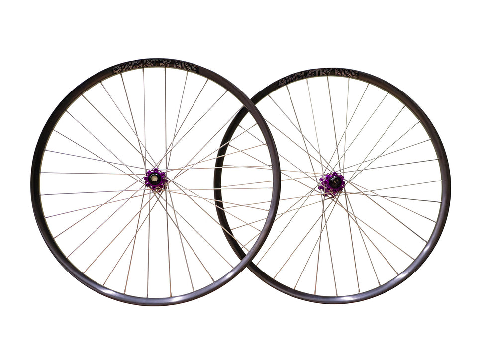 Prebuilt Industry Nine System TR300/TR290 Carbon 29" Boost Wheelset - Purple Hubs/Silver Spokes