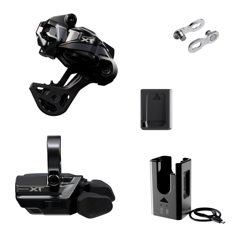 新型シマノXT Di2 M8250-SGS 12速ギアアップグレードキット Shimano XT Di2 M8250 GS Mid-Cage Rear Derailleur and Shifter