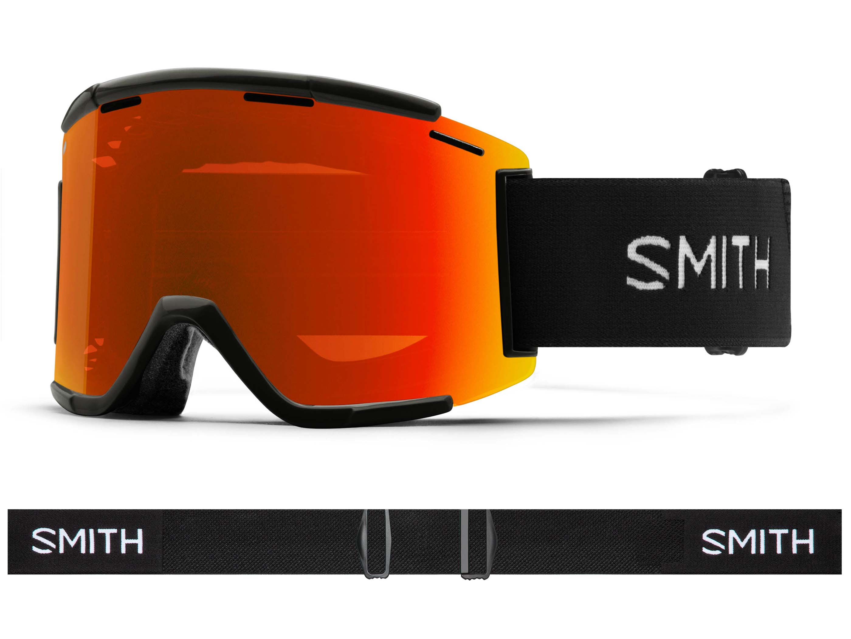 Smith Squad XL MTB Goggles - Black / ChromaPop Everyday Red Mirror