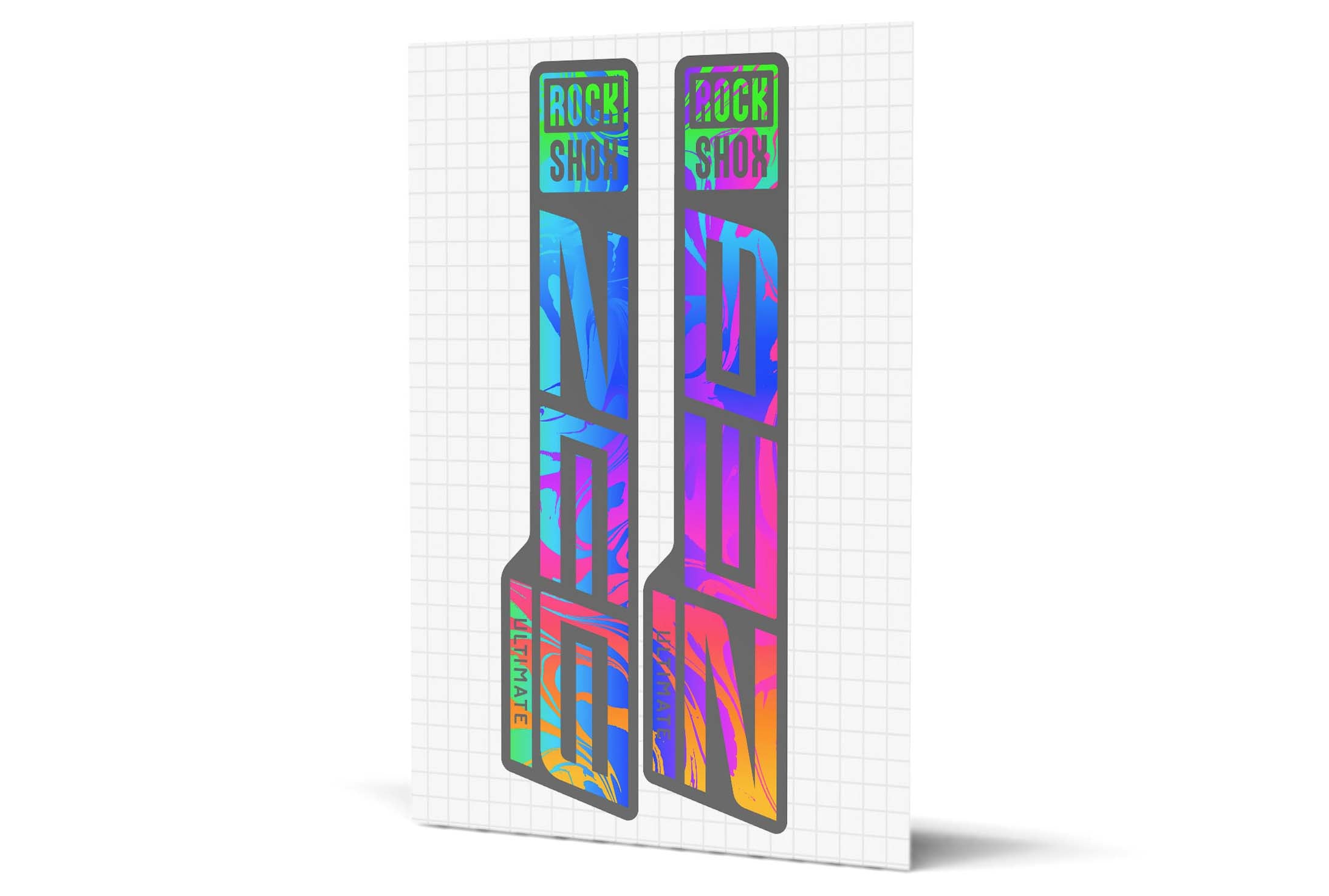 RockShox Zeb Matte Decals - Grey Lowers