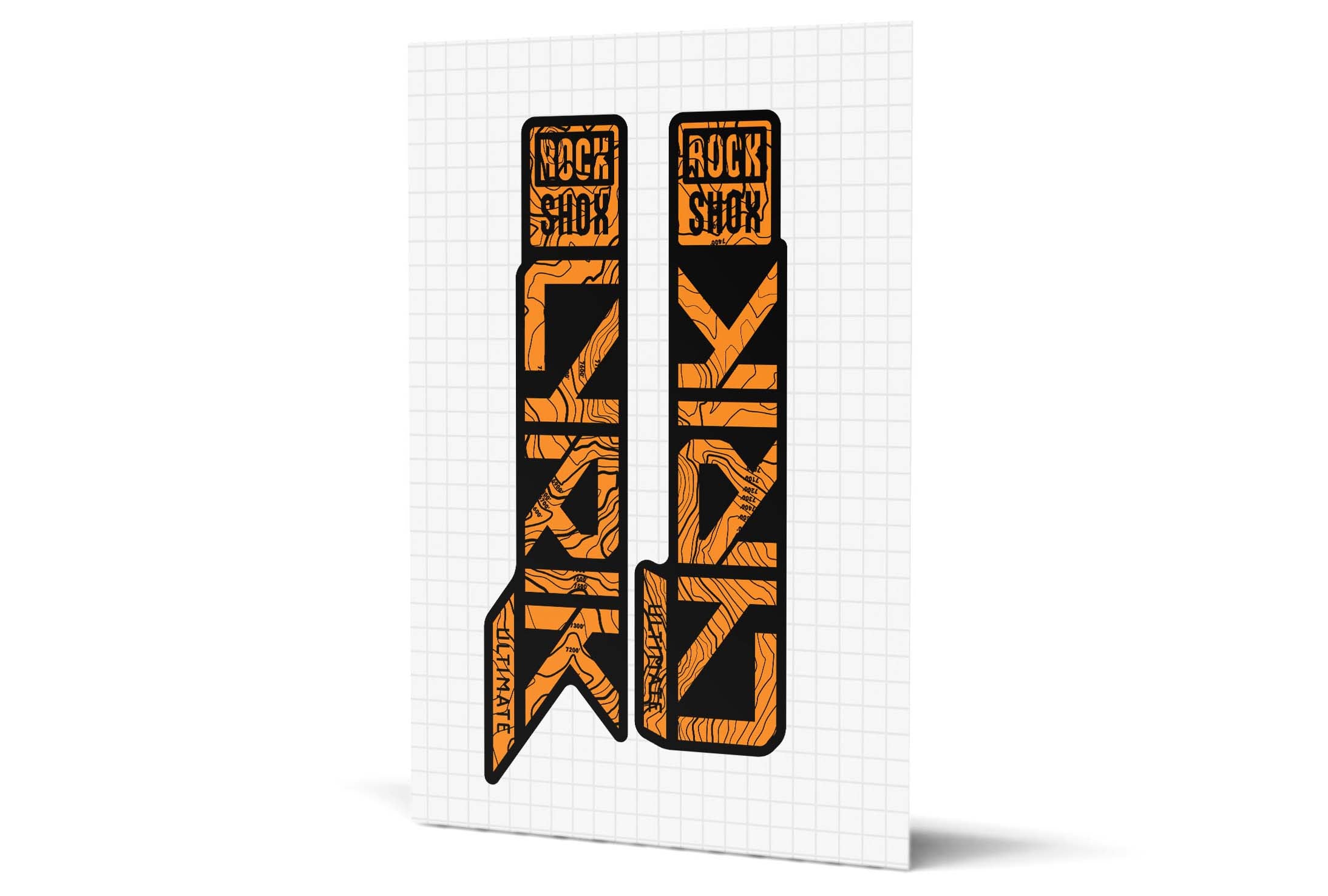 Rockshox RECON Style Fork Decal Set – Blue/Black Laminated Vinyl – Made In Aus
