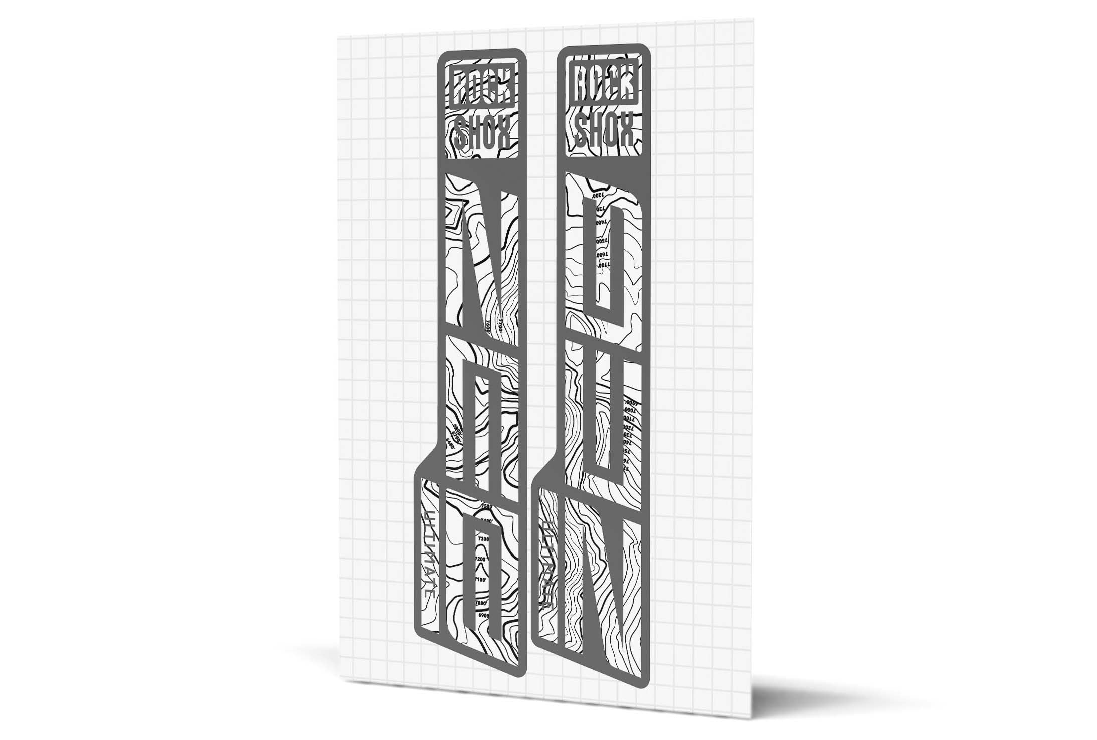 RockShox Zeb Matte Decals - Grey Lowers