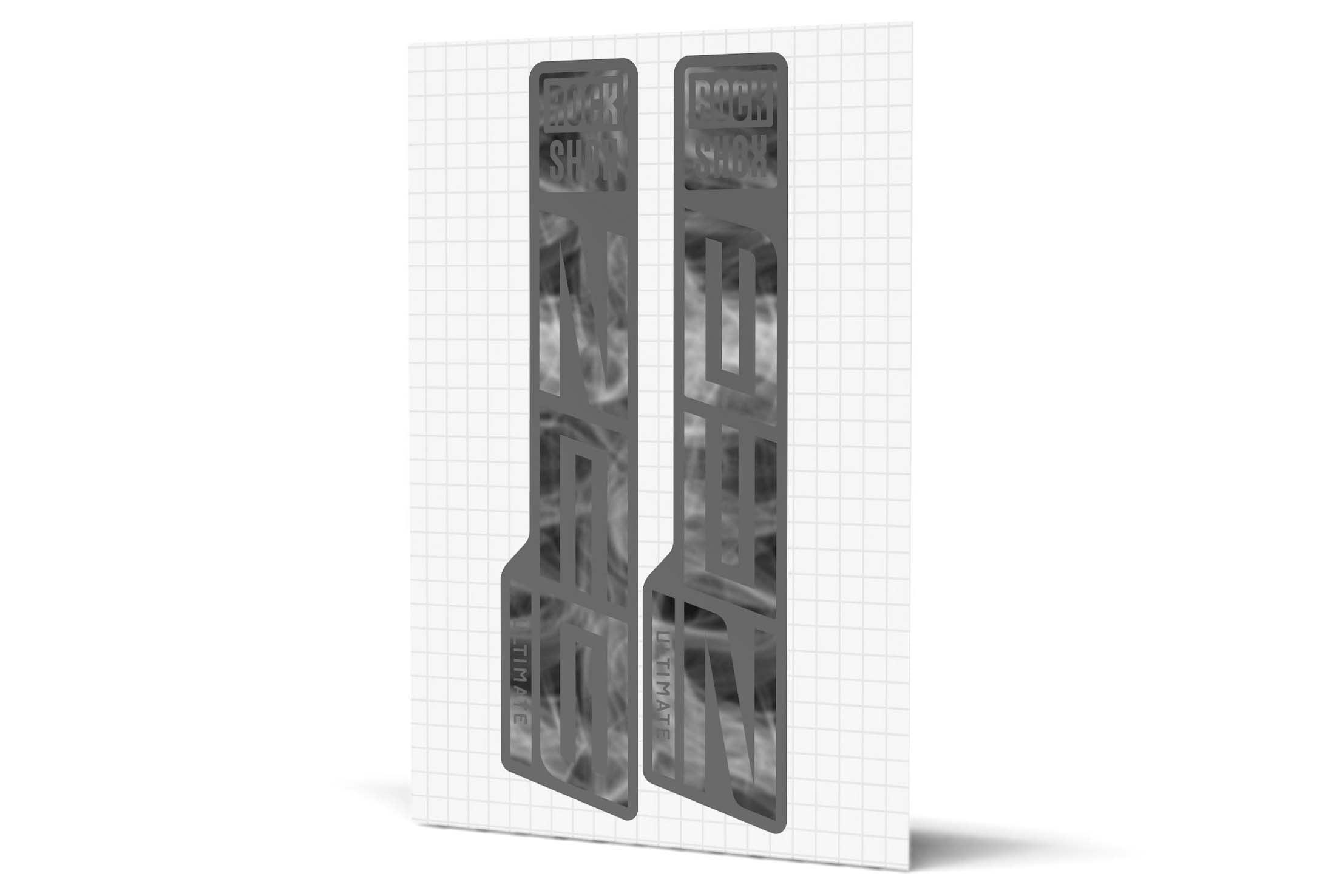 RockShox Zeb Matte Decals - Grey Lowers