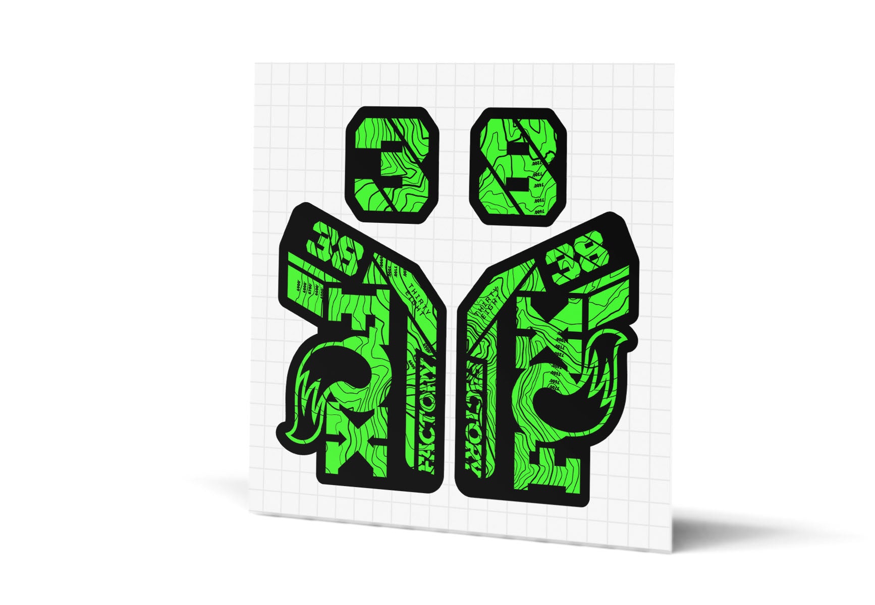 Fox Racing Shox 38 Factory Gloss Decals - Black Lowers - Fanatik Bike Co.