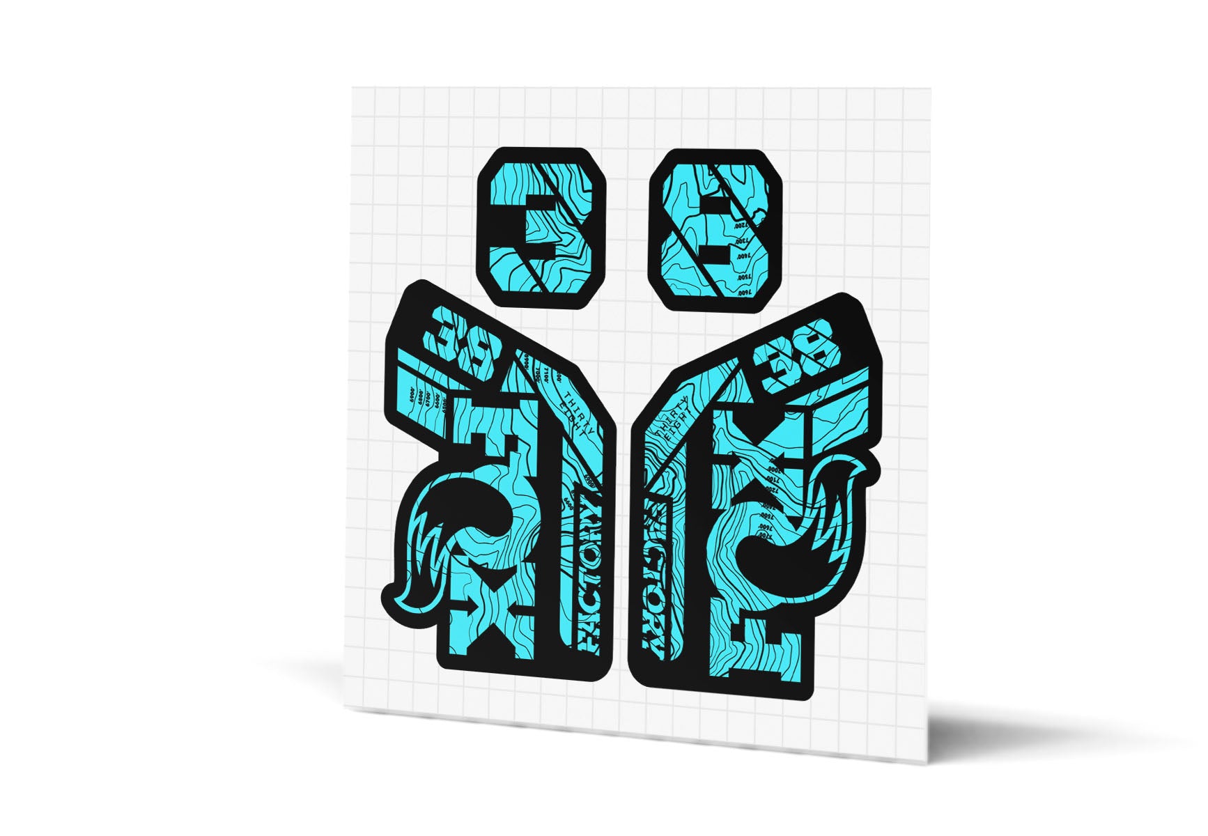 Fox Racing Shox 38 Factory Gloss Decals - Black Lowers - Fanatik Bike Co.