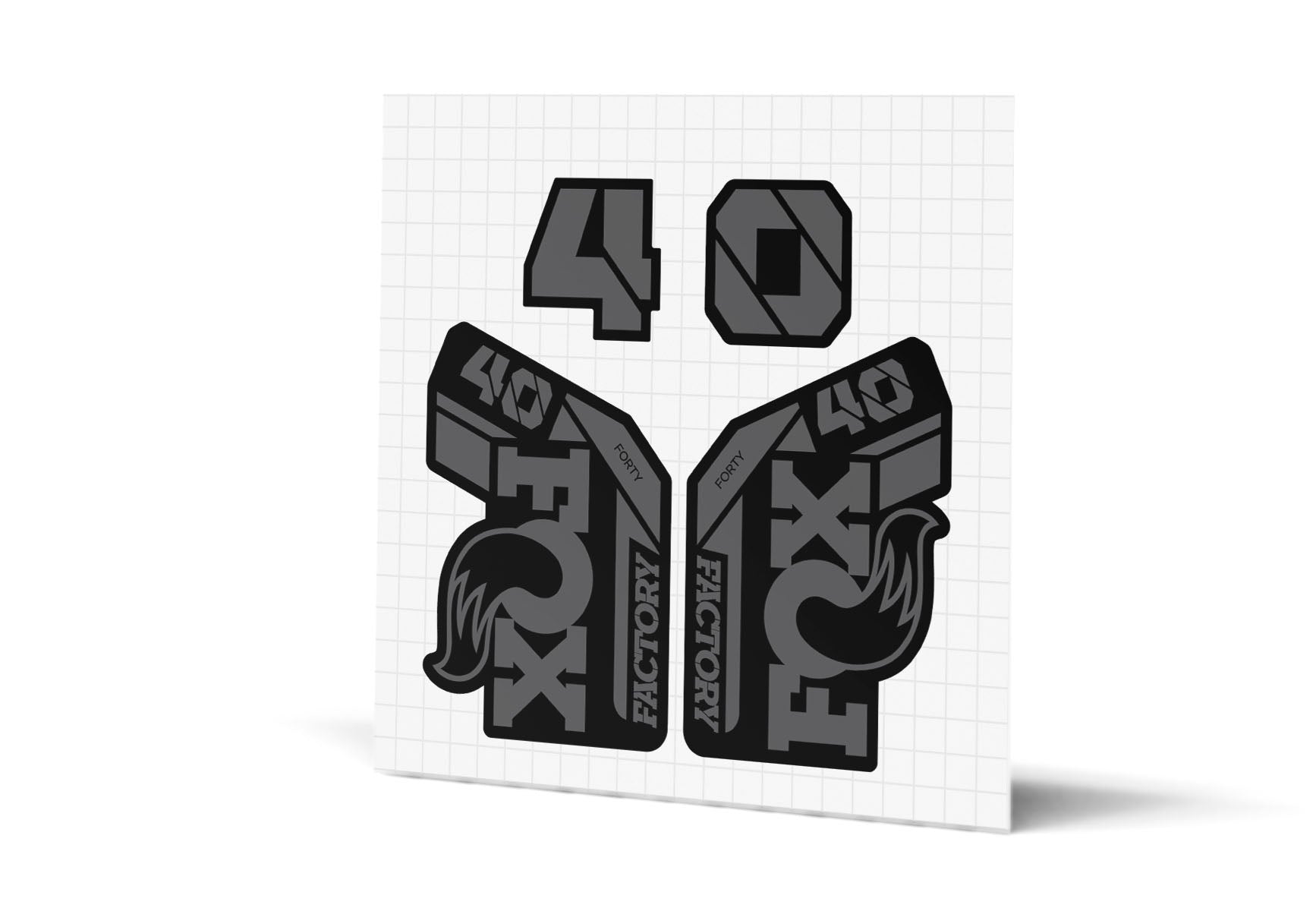 Fox Racing Shox 40 Factory Gloss Decals - Black Lowers - Fanatik Bike Co.