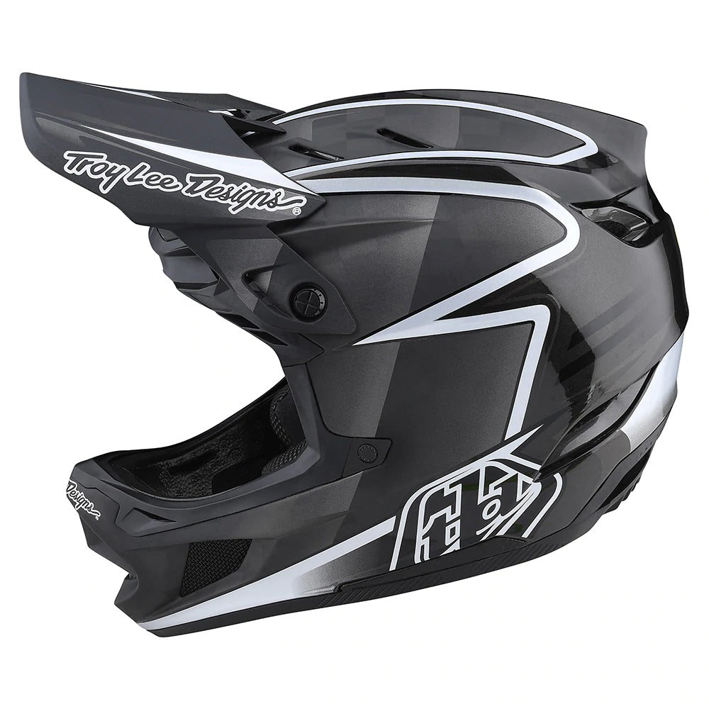 D4 Carbon Helmet w/MIPS, Stealth Black / Silver | Troy Lee