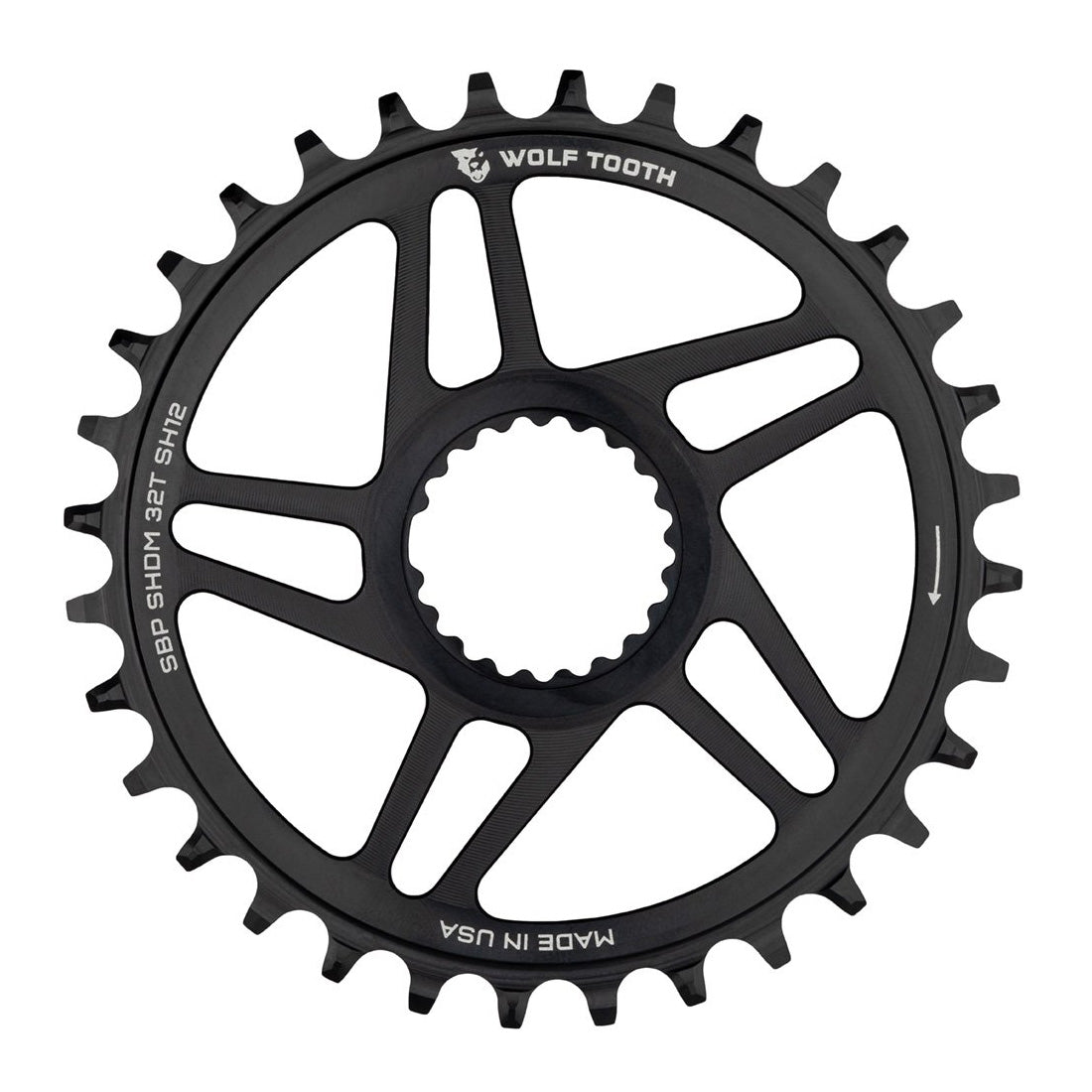 Wolf Tooth Components Drop-Stop ST Shimano Direct Mount Super Boost  Chainring - 34T / Black